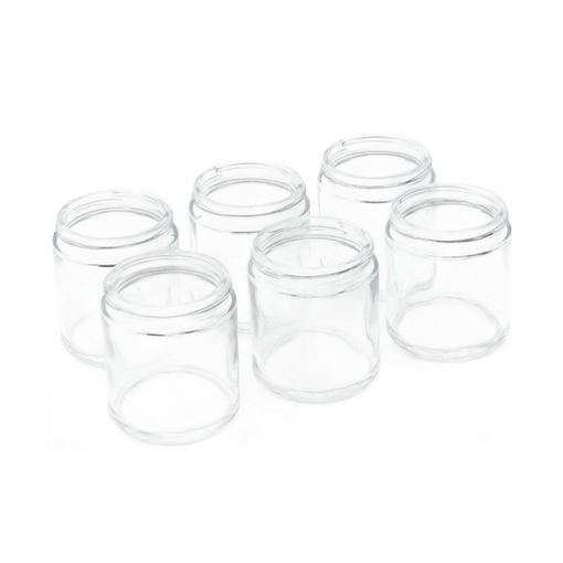 Set Of 6 Straight Sided Glass Jars & Lids - 4 oz.