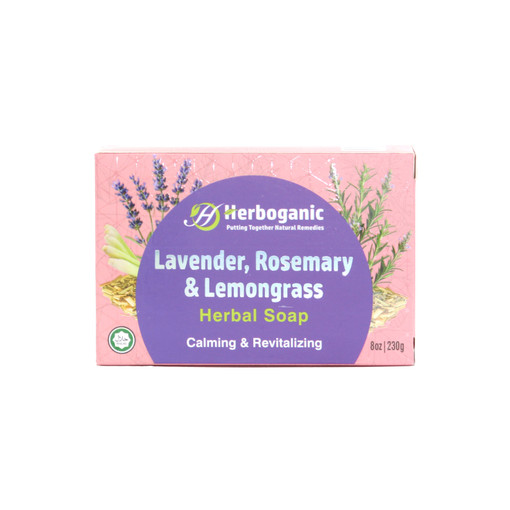 Herboganic:  Lavender, Rosemary & Lemongrass Herbal Soap, 8 oz