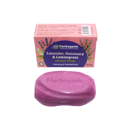 Herboganic:  Lavender, Rosemary & Lemongrass Herbal Soap, 8 oz