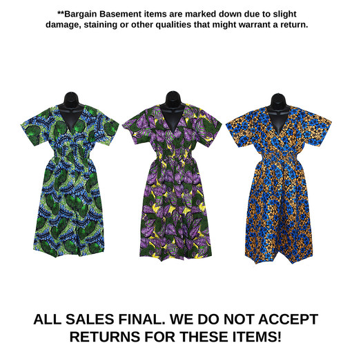 Bargain Set of 3 Long Ankara Print Fashion Dresses - ASSORTED