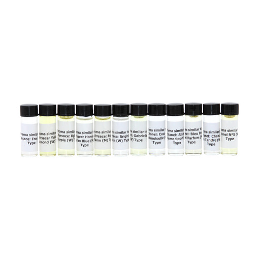 12 Chanel & Versace Perfume Oil Samples (6 Each) – Signature Designer Fragrance Collection (Dram 1/8oz)