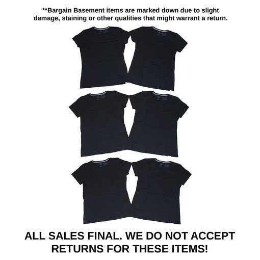 Set of 6 Plain Black T-Shirts - ASSORTED SIZES
