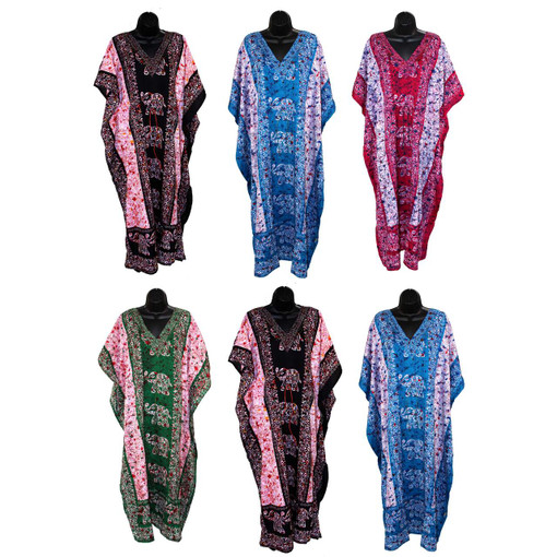 Set of 6 Assorted Print Kaftans