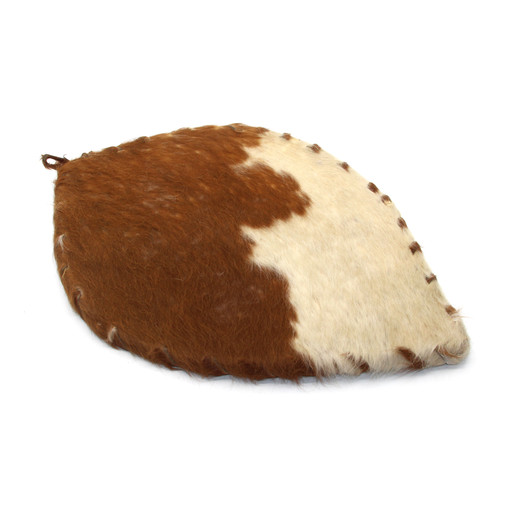 Authentic Kenyan Hide Shield - Brown/White - Small