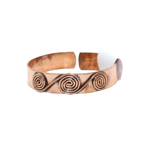 Kenyan Flat Copper & Spiral Design Bracelet