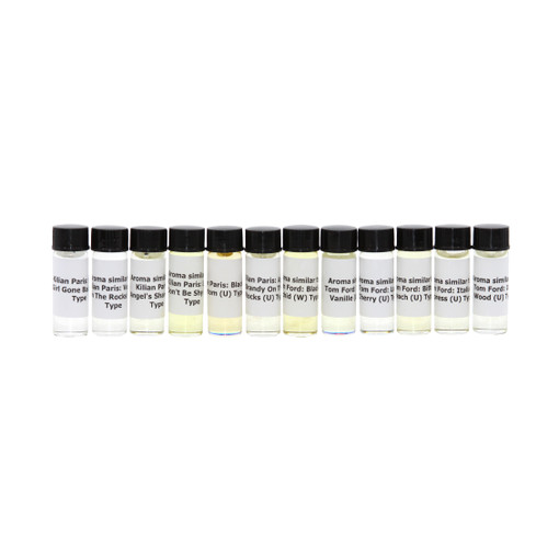 12 Tom Ford & Kilian Paris Perfume Oil Samples (6 Each) – Designer Signature Fragrance Collection - 1 Dram (1/8 oz)