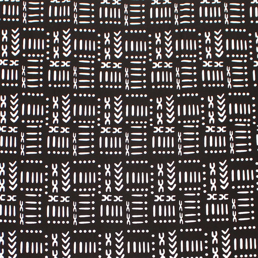 Black/White Mud Print 6 Yard Fabric