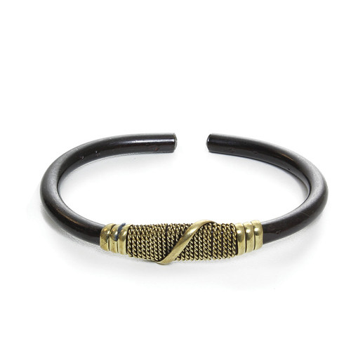 Black & Brass Twist Metal Bracelet