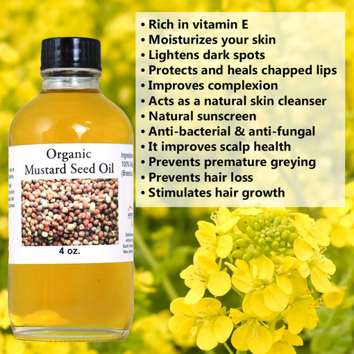 Organic Mustard Seed Oil 4 oz. Healing Oils African Health & Beauty
