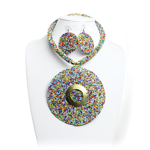 Buy Maasai Goddess Necklace Set: Multi