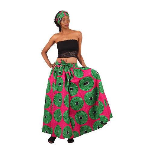 African Print Long Skirt & Wrap - African Women's Clothing