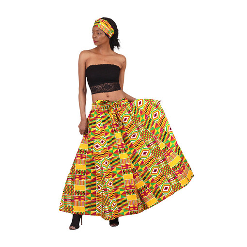 African Print Long Skirt & Wrap - African Women's Clothing