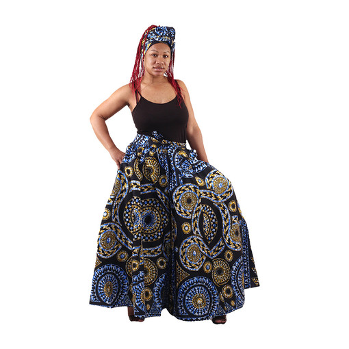 African Print Long Skirt & Wrap - African Women's Clothing