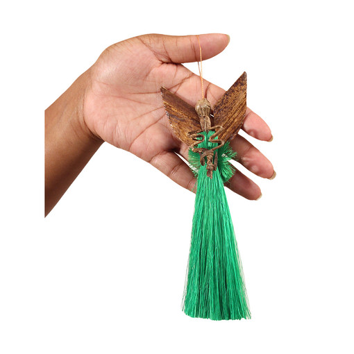 Set Of 5 Colored Sisal Angel Ornaments