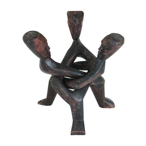 Three Headed Unity Carving - Brown LG