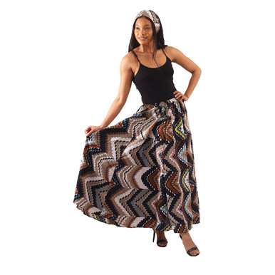 African Print Flared Skirt - Women's Skirts