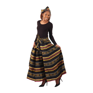 pleated/gathered Palazzo trouser with elastic waist band.  Kente dress,  African fashion women clothing, African fashion women