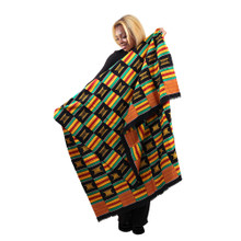 Buy Kente Print Hand Woven Cloth - Kente/Black Gold Crest