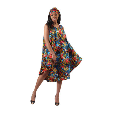 Ankara Print Umbrella Dress - Africa Imports