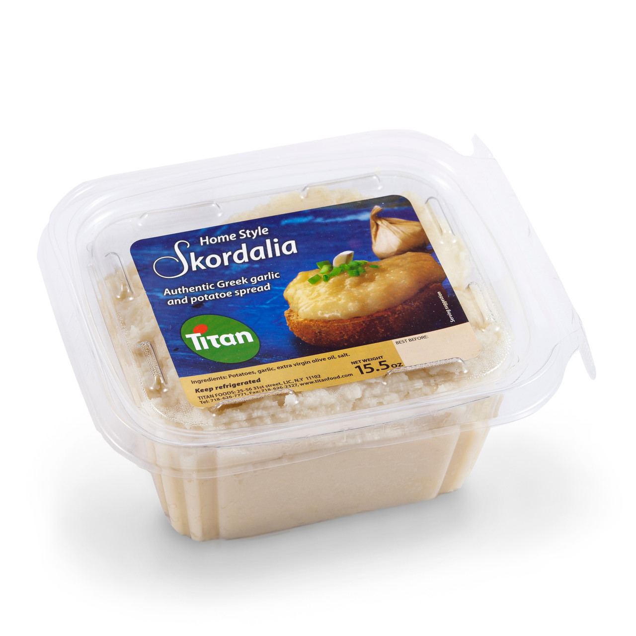 キラセルディア クラムチャウダー ポテトオニオン Titan Skordalia Spread 15.5oz Box - Titan Foods