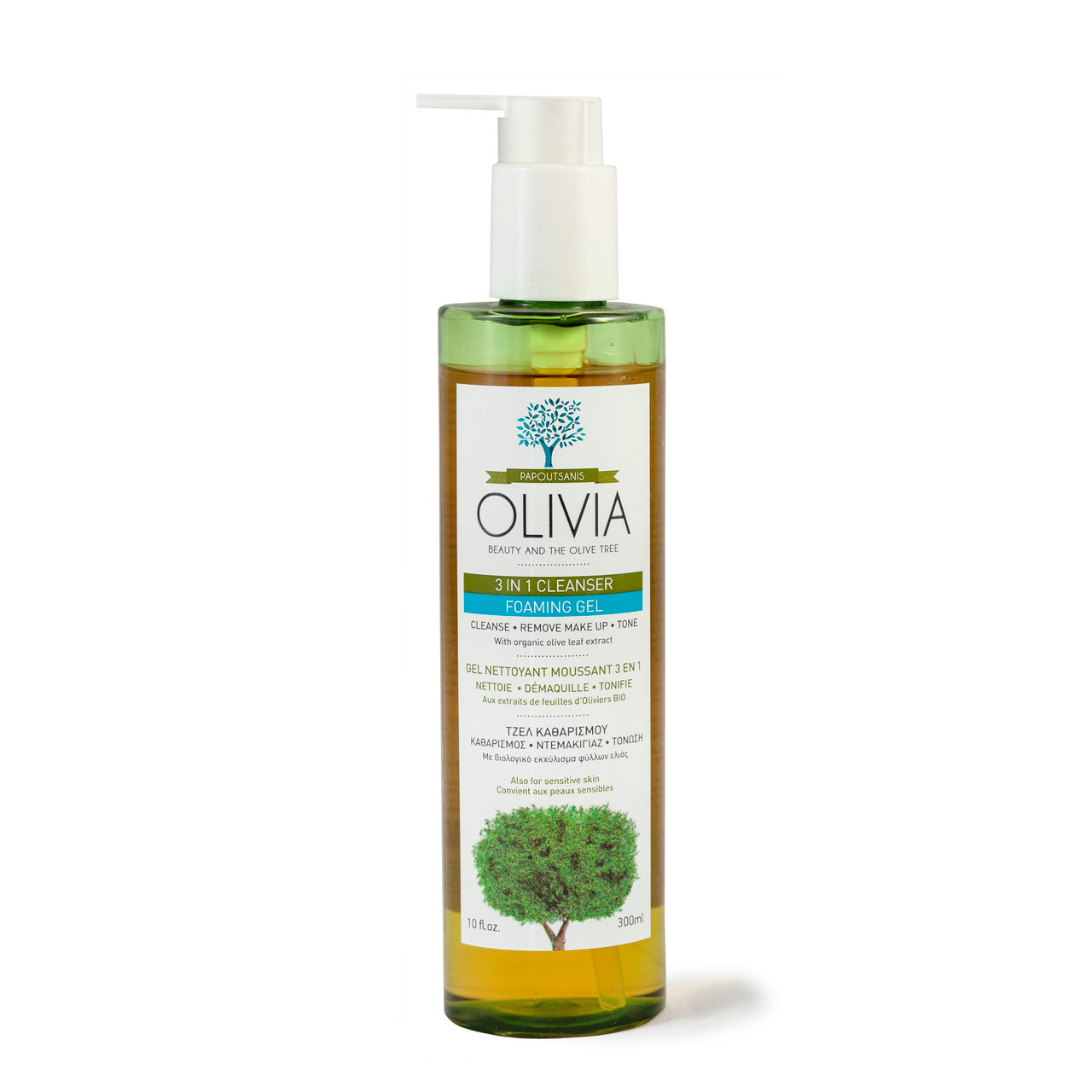 Olivia Foaming Gel 3 in 1 Cleanser 300ml Plastic Bottle - Titan Foods