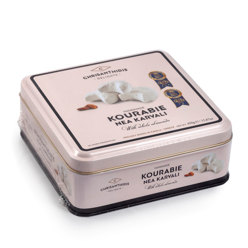 Chrisanthidis Kourabie with Whole Almonds 450g Tin 