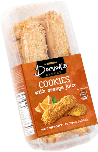Domna's Bakery  Cookies with Orange Juice  10.58 oz  Domna's Bakery  Cookies with Orange Juice  10.58 oz