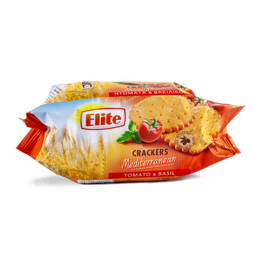 Elite Mediterranean Crackers Tomato & Basil 105g Pack Titan Foods