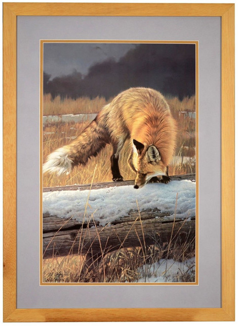 Nancy Glazier "Out for Lunch" Red Fox Paper Print Framed L/E Signed & Numbered