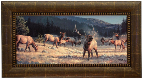 Nancy Glazier "Rocky Mountain Meadow" Elk Canvas Framed Signed & Numbered L/E