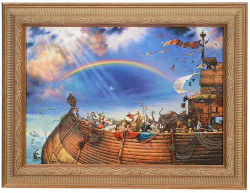 Tom duBois "The Promise" Noah's Ark Canvas Framed Signed
