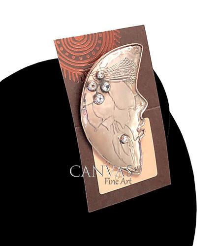 TABRA Sterling Silver Half Moon Pendant Set with Blue Topaz