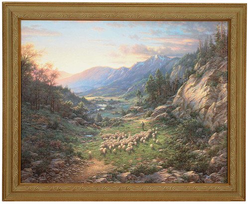 Larry Dyke "The Good Shepherd" Sheep Canvas Framed L/E Signed & Numbered
