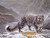 Charles Frace 'Snow Leopard' Fleeting Encounter 9x12 Art Print O/E