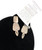 TABRA Earrings Hand-Carved Painted Bone and Garnet Stones Sterling Silver