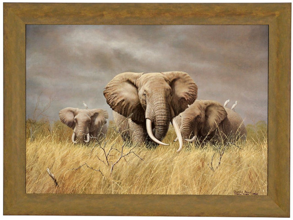 Charles Frace "Power of the Serengeti" Elephants Canvas Framed Signed & Numbered L/E