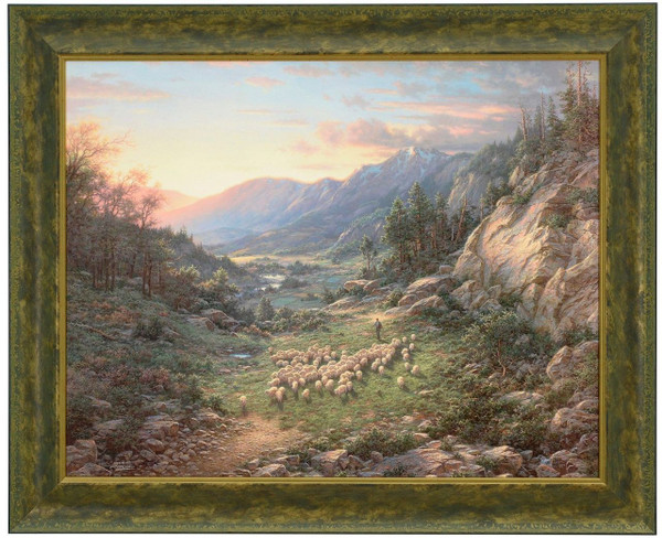 Larry Dyke "The Good Shepherd" Sheep Canvas Framed L/E Signed and Numbered