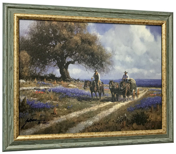 Martin Grelle "Sweet Smell of Spring" Cowboy Canvas Framed L/E Signed & Numbered