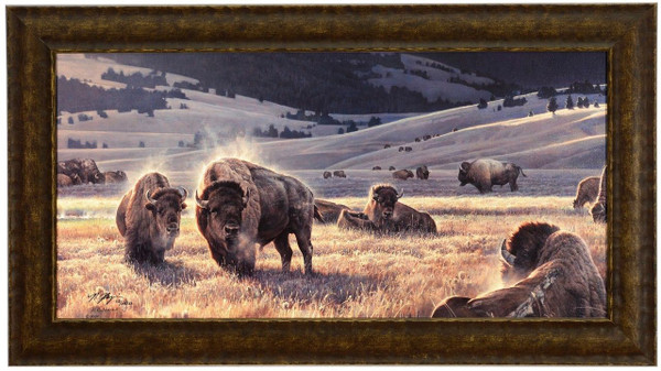 Nancy Glazier "The Hidden Valley" Buffalo Canvas Framed L/E Signed & Numbered