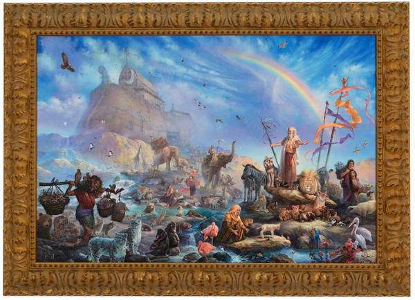 Tom duBois "The Celebration" Noah's Ark Canvas Framed L/E Signed & Numbered