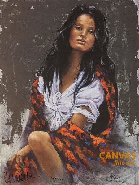 Penni Anne Cross "Floral Shaw" Native American Canvas Art Signed & Numbered L/E