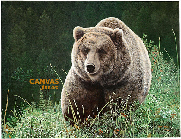Charles Frace 'Unrivaled Grizzly' Bear Canvas Artist Proof L/E