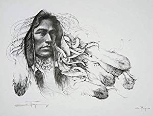Ozz Franca 'Young Brave' American Indian A/P Art Print L/E
