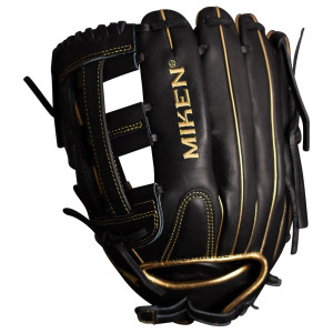 2023 Miken Gold Pro Series 14" Black Slowpitch Softball Fielding Glove, PRO140-BG