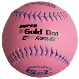 Worth Pink 12" GSL Super Gold Dot Extreme 40/325 Slowpitch Softballs (Dozen), WUC12CPXTG