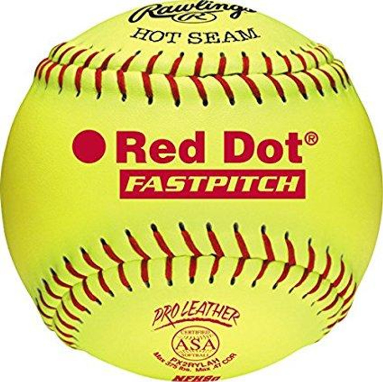 Rawlings Red Dot USA (ASA)/ NFHS 12" Fastpitch Softball, One Dozen, PX2RYLAH