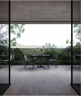 Layered surfaces in a compilation of warm grey shades
with nuanced veining.