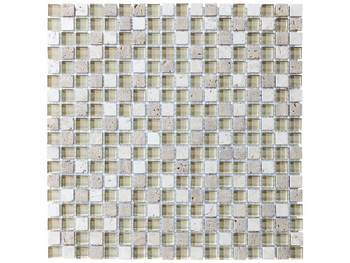 Creme Brulee Bliss Collection by Anatolia Tile & Stone 5/8x5/8 Glass Stone Blend Mosaics