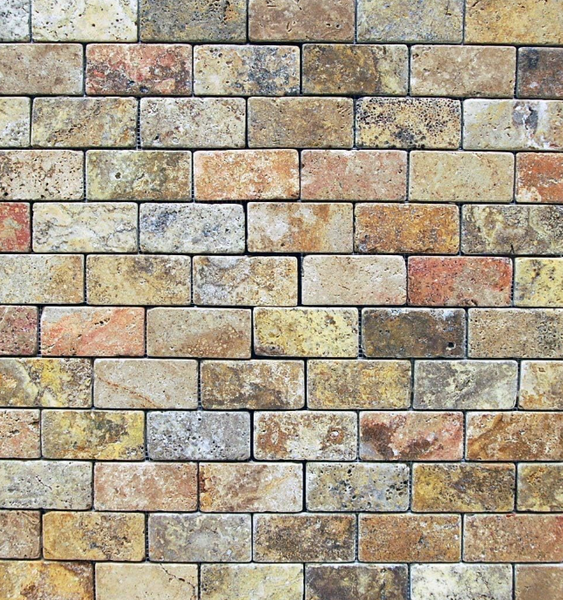 2 x 4 in / 5 x 10 cm Brick Mosaic Tumbled