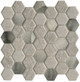Glitz Collection Hexagon Glass and Metal Mix Tile by Emser